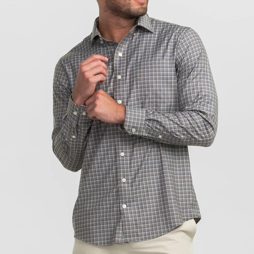 Southern Shirt Dawson Check LS Button Down in Spruce